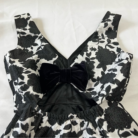 New Kate Spade Floral Soirée Dress- Black and White - Size OO - Picture 8 of 14